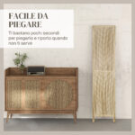 Paravento da Interno Pieghevole a 3 Ante a Spina di Pesce in Legno, 120x1,6x170 cm - immagine 6