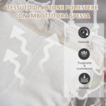 Sedia Sospesa a Dondolo da Interno ed Esterno in Tessuto con Nappe, 90x50 cm, Crema - immagine 4