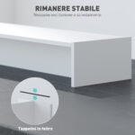 Supporto per Monitor con 2 Vani Contenitore in Legno, 1x27x15 cm, Bianco - immagine 7
