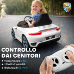 Macchina Elettrica per Bambini 3-5 con canzoni e USB/MP3, Auto Licenza Ufficiale RUF GT con Telecomando, 3-5 km/h Bianco | Aosom Italy - immagine 5