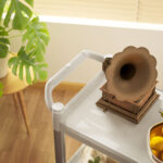 Carrello Portavivande a 3 Livelli in PP e Lega di Alluminio, 88x44x93 cm, Bianco e Argento - immagine 9