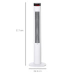 Ventilatore a Colonna con 3 Velocità e 4 Modalità, Timer di 12h, Pannello LED e Telecomando, Bianco - immagine 3