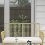 Set da Giardino in Rattan da 4 Pezzi con 2 Poltroncine, Divano e Tavolino da Caffè, Naturale e Nero - immagine 8