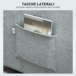 Poltrona Letto 3 in 1 con Schienale Reclinabile e Cuscino, Rivestimento in Ciniglia, 88x84x87 cm, Grigio - immagine 8