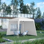 Gazebo da Giardino Pieghevole ad Altezza Regolabile in Acciaio e Tessuto Oxford, 2,4x2,4x2,5m - immagine 9