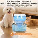 Fontanella per Gatto da 7L con Luce LED e Spazzola, in Acciaio Inox 304, 32x22,1x22,3 cm, Argento - immagine 6