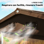 Casetta da Giardino Porta Attrezzi con Porte Scorrevoli e Pareti Effetto Legno, 2,3x1,5x2 m, Marrone - immagine 8