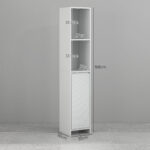 Colonna Bagno Salvaspazio con Armadietto e 2 Vani Aperti, 30x30x160cm, Bianco - immagine 3