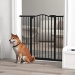 Cancelletto per Cani Estensibile con 4 Viti Regolabili, in Metallo e Plastica, 74-1x94 cm, Nero - immagine 2