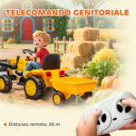 Escavatore per Bambini Elettrico 12V con Benna, Rimorchio e Telecomando, Età 3-8 Anni, Giallo - immagine 6