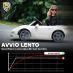 Macchina Elettrica per Bambini 3-5 con canzoni e USB/MP3, Auto Licenza Ufficiale RUF GT con Telecomando, 3-5 km/h Bianco | Aosom Italy - immagine 7