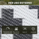 Tappeto Esterno per Balcone e Terrazza Reversibile con Fantasia Geometrica, 2,74x1,82 m, Nero e Bianco - immagine 5