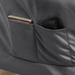Poltrona Moderna con Poggiapiedi e 2 Tasche Laterali, in Tessuto Effetto Velluto e Acciaio, 80x78x1 cm, Grigio - immagine 8
