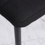 Set 4 Sedie Imbottite per Soggiorno o Sala da Pranzo, Sedie da Cucina Moderne, in Metallo e Tessuto Nero - immagine 8