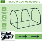 Mini Serra da Giardino e Balcone in Plastica PE e Acciaio con Chiusura a Zip, 99x71x60 cm - immagine 4