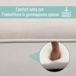Panca Fondo Letto con Braccioli Arrotolati, Panca Imbottita per Camera da Letto, Grigio, 102x36x51cm - immagine 5