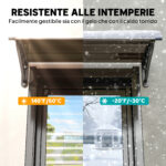 Pensilina da Esterni Impermeabile e Anti-UV, in PC, PP e Alluminio, 75x1x23 cm, Marrone e Nero - immagine 6