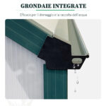 Serra da Giardino in Policarbonato, Metallo e Alluminio, Anti-UV e Antivento, 190x253x199cm, Verde - immagine 7