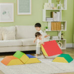 Set Costruzioni Morbide per Bambini con 5 Blocchi a Rettangolo e Trapezio, in PU e EPE, 48,3x19,1x48,3 cm, Multicolore - immagine 2
