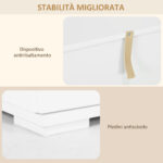 Credenza Moderna con LED Regolabile con Telecomando, 4 Cassetti e 2 Armadietti, 120x34x70 cm, Bianco - immagine 7