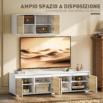 Set 2 Pezzi in Truciolato, Mobile TV max 70" 160x39x43 cm e Mobile Multiuso a Parete 80x35x40 cm - immagine 5