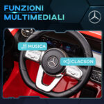 Macchina Elettrica per Bambini 3-8 Anni con Telecomando, Fari e Clacson, Rossa e Nera - immagine 7