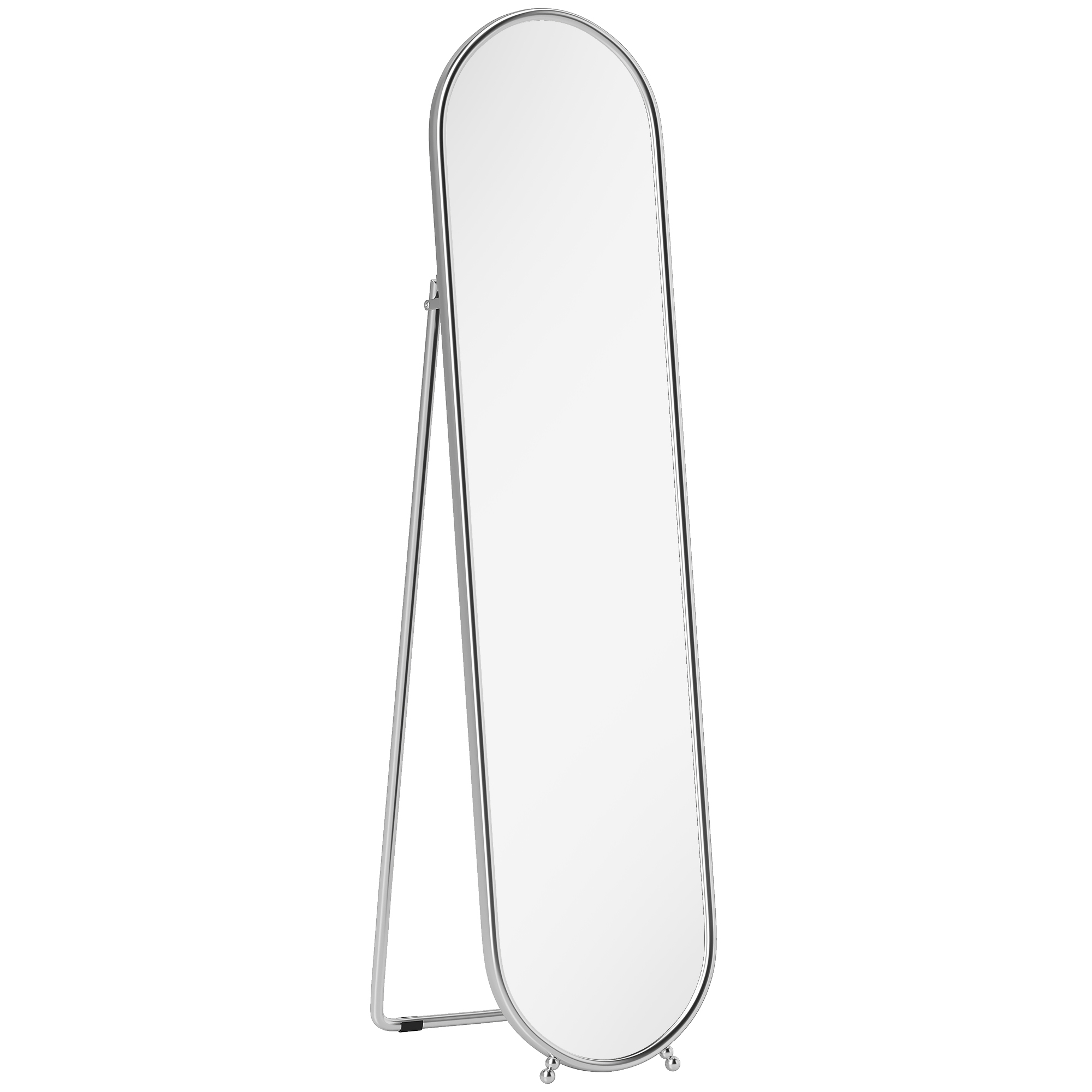 ObGe9219b5aa4945e.jpg Specchio a Figura Intera da Terra con Supporto Pieghevole, Vetro e Metallo, 40x4x160 cm, Argento - immagine 1