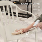 Set 4 Sedie da Giardino Impilabili in PP con Schienale Alto e Braccioli, 57x54x78 cm, Grigio Chiaro - immagine 6