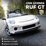 Macchina Elettrica per Bambini 3-5 con canzoni e USB/MP3, Auto Licenza Ufficiale RUF GT con Telecomando, 3-5 km/h Bianco | Aosom Italy - immagine 4