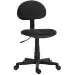 Sedia da Ufficio Girevole ad Altezza Regolabile, in Tessuto Elastico, Spugna e Acciaio, 43x51x73-85 cm, Nero