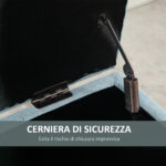 Panca Imbottita Contenitore in Tessuto con Design Scandinavo, 110x39x45Acm - Azzurro - immagine 6