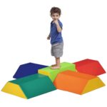 Set Costruzioni Morbide per Bambini con 5 Blocchi a Rettangolo e Trapezio, in PU e EPE, 48,3x19,1x48,3 cm, Multicolore