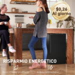 Frigorifero Piccolo 91L MonoPorta Reversibile con Congelatore e Temperatura Regolabile, Nero - immagine 9
