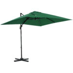 Ombrellone da Giardino a Manovella 2,5x2,5  m con Rotazione 360° e Parasole Regolabile, Verde