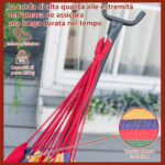 Amaca da Giardino Autoportante con Struttura in Acciaio e Cotone Multicolor, Custodia Inclusa - immagine 5