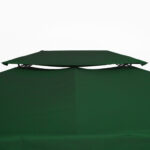 Copertura per Gazebo 4x3 m a 2 Livelli in Poliestere con Cinghie e 10 Fori di Drenaggio, Verde - immagine 8