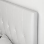 Testiera Letto Matrimoniale Imbottita con Design a Bottoni, in Pelle PU e MDF, 160x7x120 cm, Bianco - immagine 9