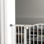 Cancelletto per Cani Estensibile con 4 Viti Regolabili, in Metallo e Plastica, 74-1x78 cm, Bianco - immagine 9