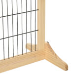 Cancellino per Cani da Interno Estensibile in Legno di Pino e Acciaio, 104-180x36x69 cm, Color Legno - immagine 8