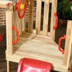 Set con Scivolo e Altalena da Giardino per Bambini Età 18-48 Mesi, in Legno e Plastica, Rosso - immagine 8