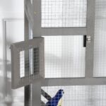 Gabbia per Uccelli Alta 165cm in Legno da Esterno con 2 Porte e Vassoio Estraibile, Grigio Chiaro - immagine 9