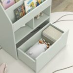 Piccola Libreria per Bambini con Ripiani e Cassetto in MDF, 60x29,9x90cm, Verde - immagine 8
