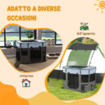 Box per Animali con 7 Finestre, 3 Porte e 2 Borse Portaoggetti, in Poliestere e Acciaio, 84x64x53 cm - immagine 7