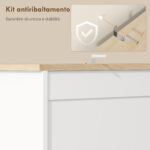 Credenza Cucina con 3 Armadietti, 2 Cassetti, Ripiani Regolabili e Portaspezie, 1x40x62 cm, Bianco - immagine 7