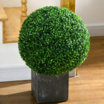Set di 2 Piante Finte Sfera di Bosso Ø50cm, Decorazione per Interno ed Esterno, Verde - immagine 7