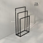 Portasciugamani da Terra a 3 Bracci Autoportante in Acciaio, 45x21,5x85 cm - immagine 3