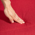 Poltrona Relax Reclinabile con Poggiapiedi in Tessuto Effetto Lino, 69x85x1 cm, Rosso - immagine 9