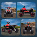 Quad Elettrico per Bambini 12V, 2 Velocità, Ruote Larghe con Clacson e Fari LED, Età 3-5 Anni, Rosso - immagine 9