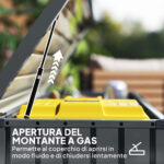 Baule da Esterno da 4L in Acciaio Zincato con Serratura e 2 Chiavi 124x66x72 cm, Grigio Scuro - immagine 4