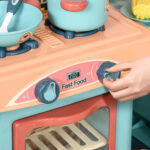 Cucina Giocattolo Per Bambini 3-6 Anni, Caffetteria Ristorante con 50 Accessori Inclusi, 79,5 x 33 x 90,5cm - immagine 8